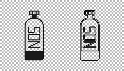 Obraz premium Black Nitrous oxide icon isolated on transparent background. Vector