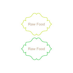 Raw Food Labels Set isolated On White