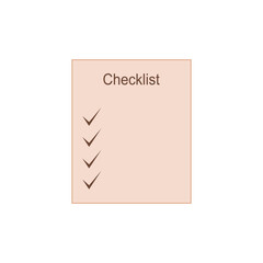 Blank Checklist Beige Color Background