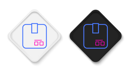 Line Carton cardboard box icon isolated on white background. Box, package, parcel sign. Delivery and packaging. Colorful outline concept. Vector