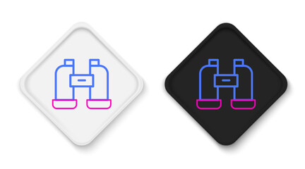 Fototapeta premium Line Binoculars icon isolated on white background. Find software sign. Spy equipment symbol. Colorful outline concept. Vector