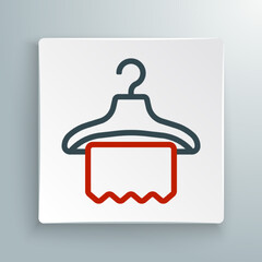 Line Hanger wardrobe icon isolated on white background. Cloakroom icon. Clothes service symbol. Laundry hanger sign. Colorful outline concept. Vector