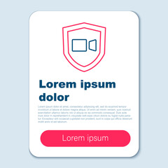 Obraz premium Line Video chat conference icon isolated on grey background. Online meeting work form home. Remote project management. Colorful outline concept. Vector