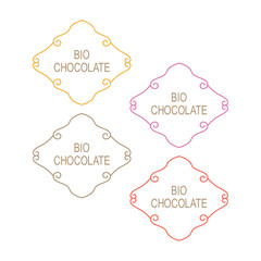 Colored Ornaments Bio Chocolate ( Yellow, Pink, Brown, Red ) Isolated on White