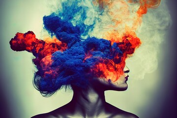 Fototapeta premium Ai generated image of a woman with colors