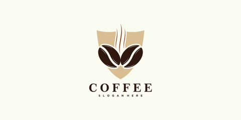 coffee logo design for coffee shop icon with creative concept premium vector