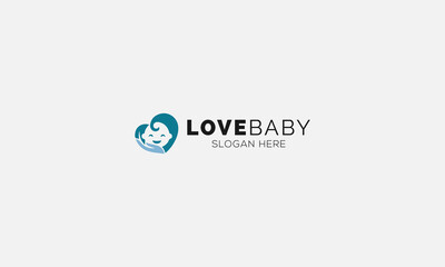 Love Logo Mother and Baby Design Vector