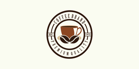 coffee logo design for coffee shop icon with creative concept premium vector
