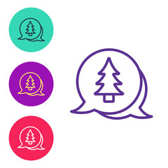 Fototapeta na wymiar Set line Tree icon isolated on white background. Forest symbol. Set icons colorful. Vector