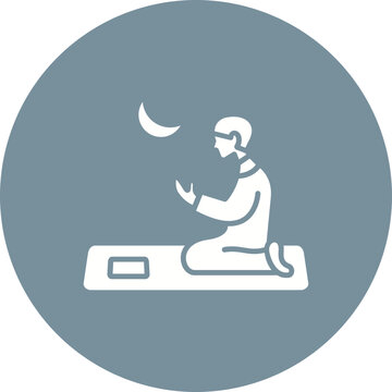 Muslim Dua Glyph Circle Background Icon