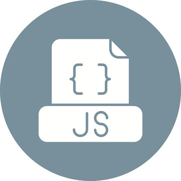 Javascript File Glyph Circle Background Icon