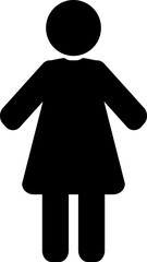 Woman symbol, pictogram, WC icon, transparent backgrounds