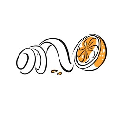 Orange orange in the peel of a doodle