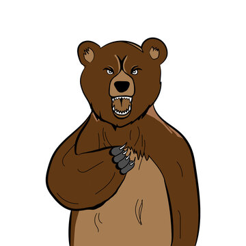 brown bear cartoon nft illustration