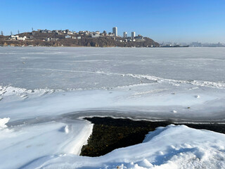 Vladivostok, Cape Tigrovy from Cape Tokarevsky in January