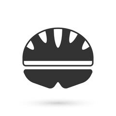 Grey Bicycle helmet icon isolated on white background. Extreme sport. Sport equipment. Vector