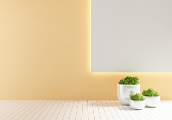 Blank Interior Room Design Background With Empty Wall 3D Rendering