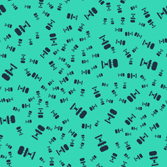 Black Office chair icon isolated seamless pattern on green background. Vector