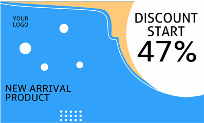 Sales tags set vector badge templates, starting at 47 percent. The template is ready to use in advertising design, web and print design. Trendy discount banner or sticker