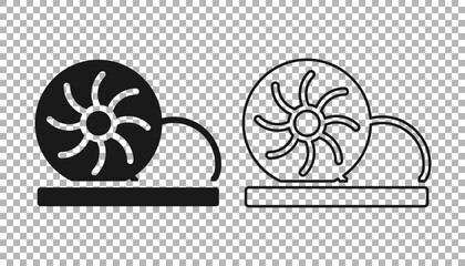 Fototapeta premium Black Xiao long bao or steamed dumplings icon isolated on transparent background. Chinese food. Vector