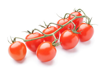 Bunch of ripe tomatoes isolated on white background