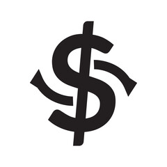 Dollar icon symbol vector on white background