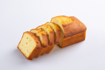 cake slice and dry cake isolated on white background