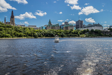 Ottawa skyline from the Ottawa River in Ontario, Canada - obrazy, fototapety, plakaty