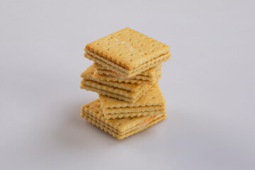 Danish butter cookies assortment, isolated on white.