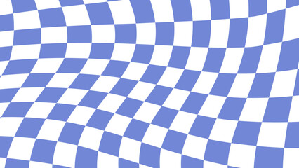 Obraz premium aesthetic blue and white distorted checkerboard, checkers wallpaper illustration, perfect for backdrop, wallpaper, background, banner