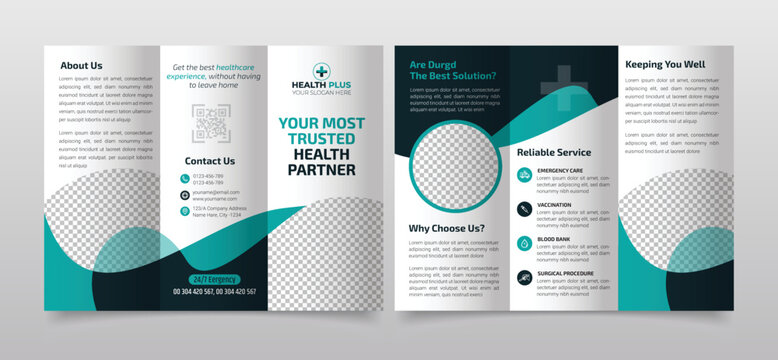 Medical Health Care Trifold Brochure, Medical Brochure Layout