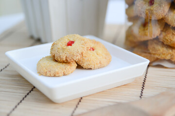 Homemade cookies call Kuih Samperit in Malay, is a traditional Malaysian cookies served when Hari Raya Aidilfitri festival.