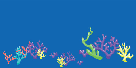 Seaweeds. Aquarium plants, underwater planting. Vector seaweed silhouette isolated set