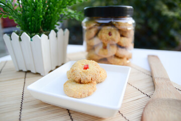 Homemade cookies call Kuih Samperit in Malay, is a traditional Malaysian cookies served when Hari Raya Aidilfitri festival.