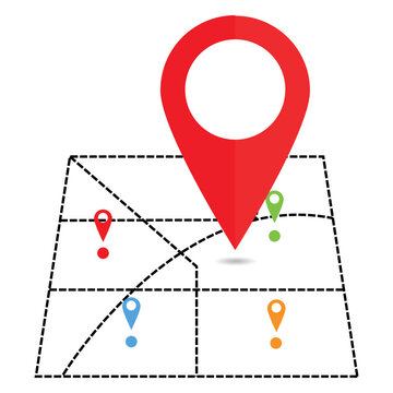 recommend clip art: pointer map icon. Map, home, office location icon. Travel tracking, road map, shop location icon in vector illustration, circle background, black shape.
