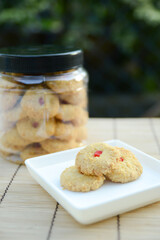Homemade cookies call Kuih Samperit in Malay, is a traditional Malaysian cookies served when Hari Raya Aidilfitri festival.
