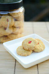 Homemade cookies call Kuih Samperit in Malay, is a traditional Malaysian cookies served when Hari Raya Aidilfitri festival.