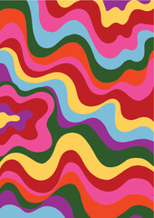 Wavy bright colours vector pattern 