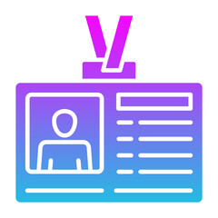 Id Card Glyph Gradient Icon
