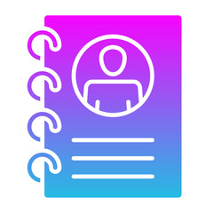 Contact Book Glyph Gradient Icon