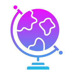World Globe Glyph Gradient Icon