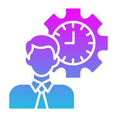 Punctuality Glyph Gradient Icon