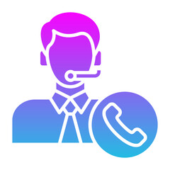 Customer Service Glyph Gradient Icon