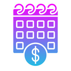 Monthly Salary Glyph Gradient Icon