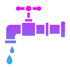 Water Tap Glyph Gradient Icon
