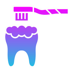Teeth Brushing Glyph Gradient Icon