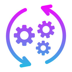 Setting Process Glyph Gradient Icon