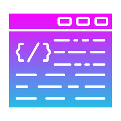 Web Coding Glyph Gradient Icon