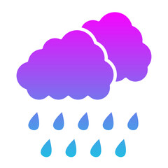 Rainy Glyph Gradient Icon