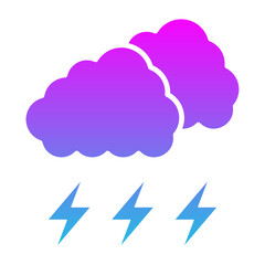 Thunder Glyph Gradient Icon